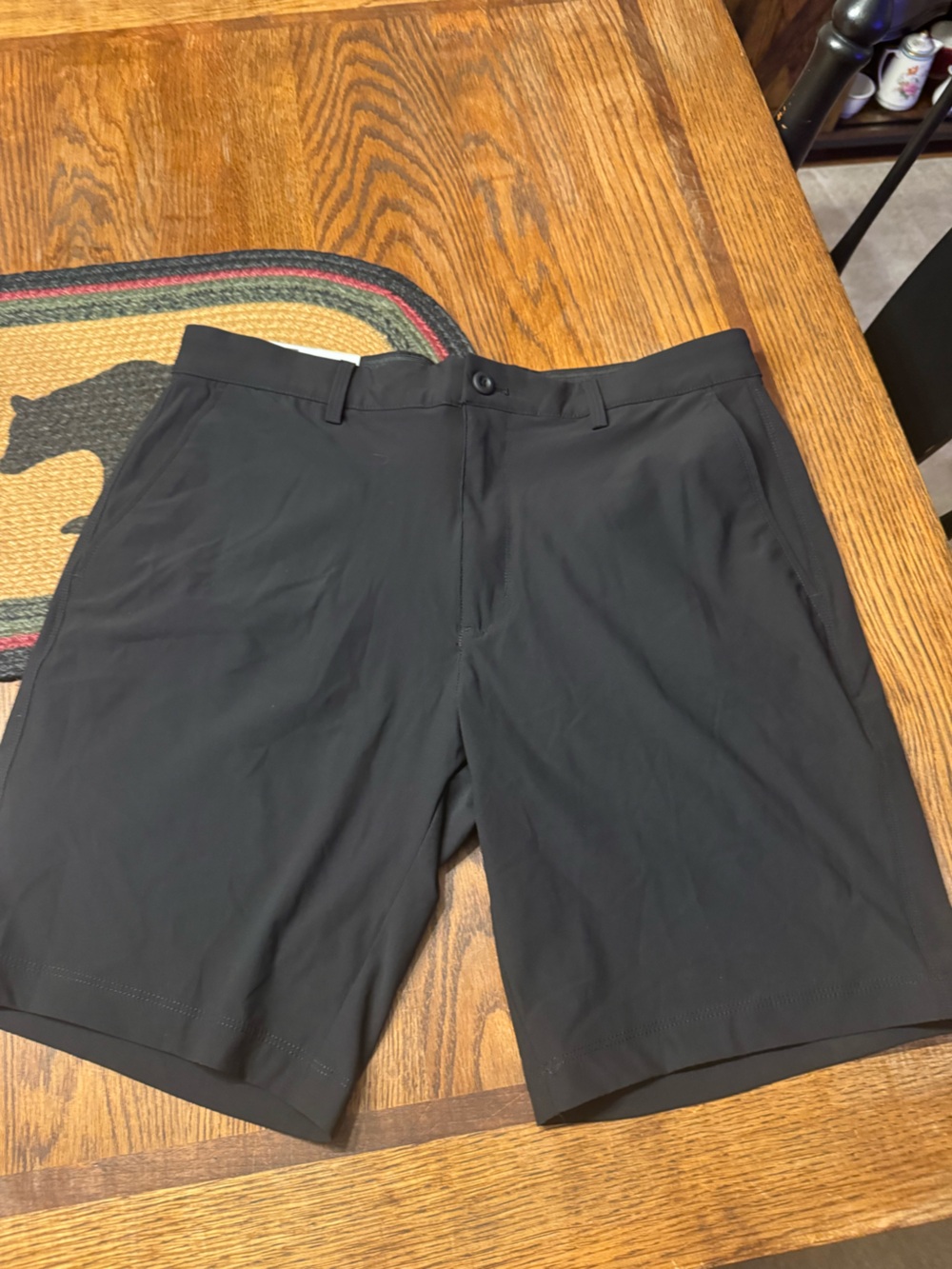 Greg Norman Collection Black Flat Front Performance Shorts
